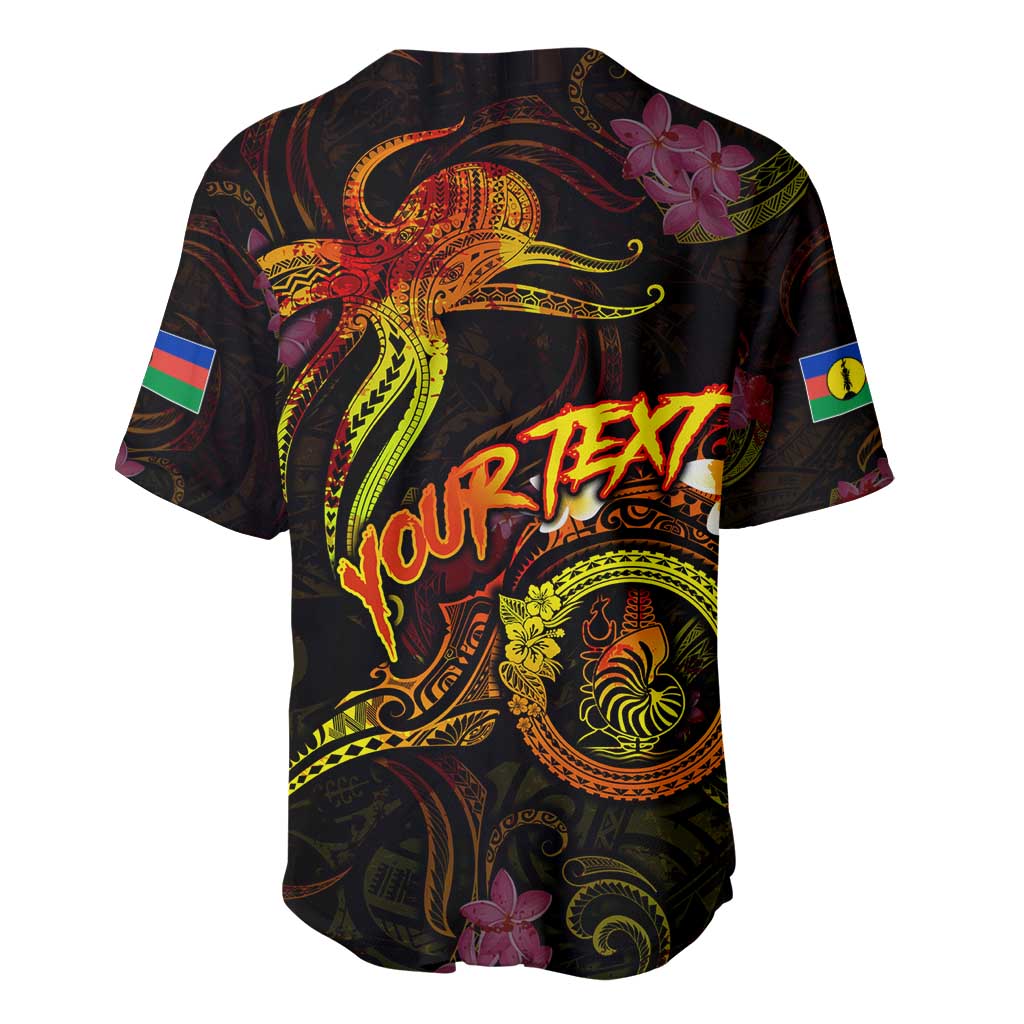New Caledonia Baseball Jersey Octopus Plumeria Polynesian Tattoo