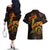 New Caledonia Couples Matching Off The Shoulder Long Sleeve Dress and Hawaiian Shirt Octopus Plumeria Polynesian Tattoo