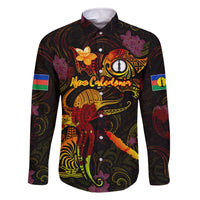 New Caledonia Family Matching Off The Shoulder Long Sleeve Dress and Hawaiian Shirt Octopus Plumeria Polynesian Tattoo