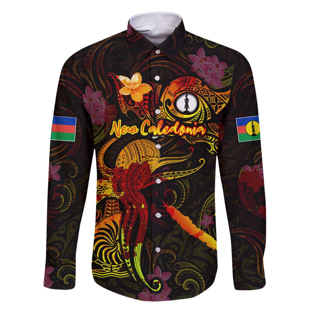 New Caledonia Family Matching Short Sleeve Bodycon Dress and Hawaiian Shirt Octopus Plumeria Polynesian Tattoo