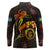 New Caledonia Long Sleeve Polo Shirt Octopus Plumeria Polynesian Tattoo