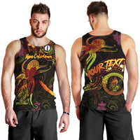 New Caledonia Men Tank Top Octopus Plumeria Polynesian Tattoo