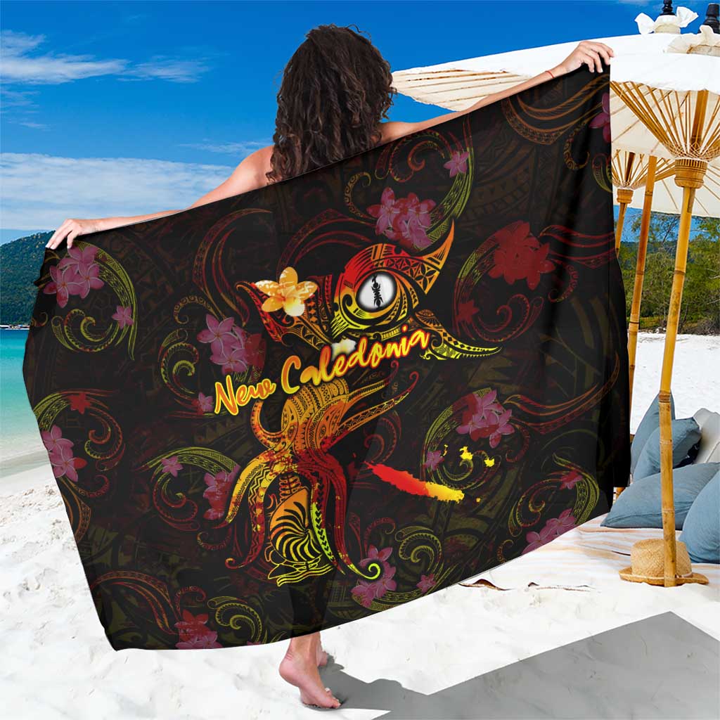 New Caledonia Sarong Octopus Plumeria Polynesian Tattoo DT02 One Size 44 x 66 inches Black - Polynesian Pride