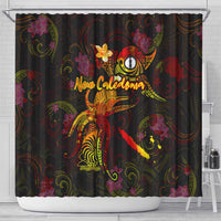New Caledonia Shower Curtain Octopus Plumeria Polynesian Tattoo