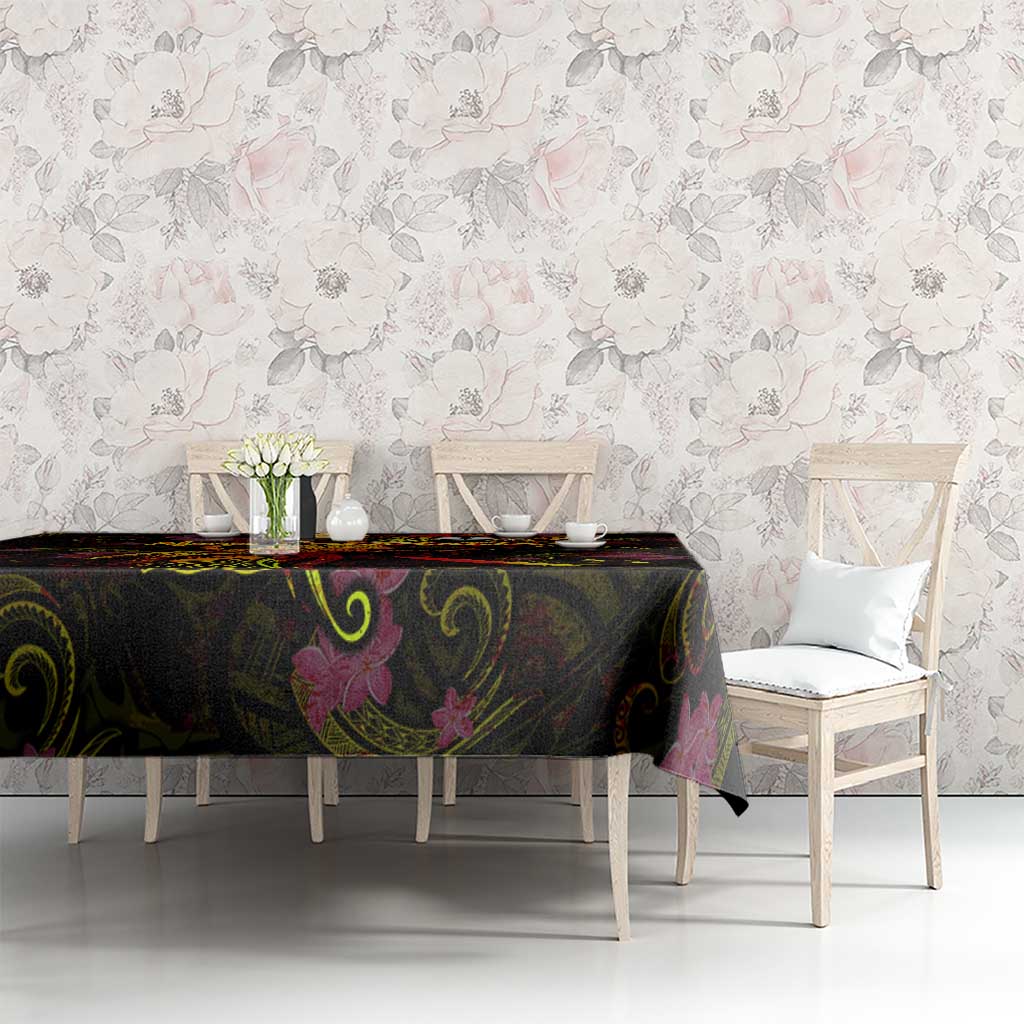 New Caledonia Tablecloth Octopus Plumeria Polynesian Tattoo