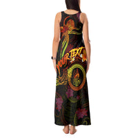 New Caledonia Tank Maxi Dress Octopus Plumeria Polynesian Tattoo