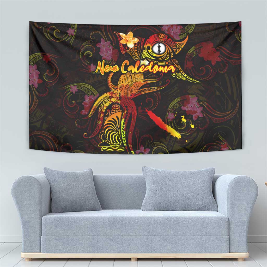New Caledonia Tapestry Octopus Plumeria Polynesian Tattoo