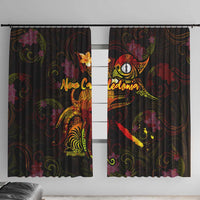 New Caledonia Window Curtain Octopus Plumeria Polynesian Tattoo