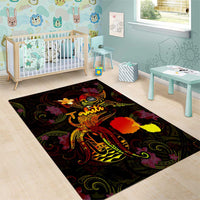 Tahiti French Polynesia Area Rug Octopus Plumeria Polynesian Tattoo