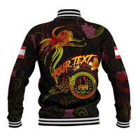 Tahiti French Polynesia Baseball Jacket Octopus Plumeria Polynesian Tattoo