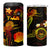 Tahiti French Polynesia 4 in 1 Can Cooler Tumbler Octopus Plumeria Polynesian Tattoo