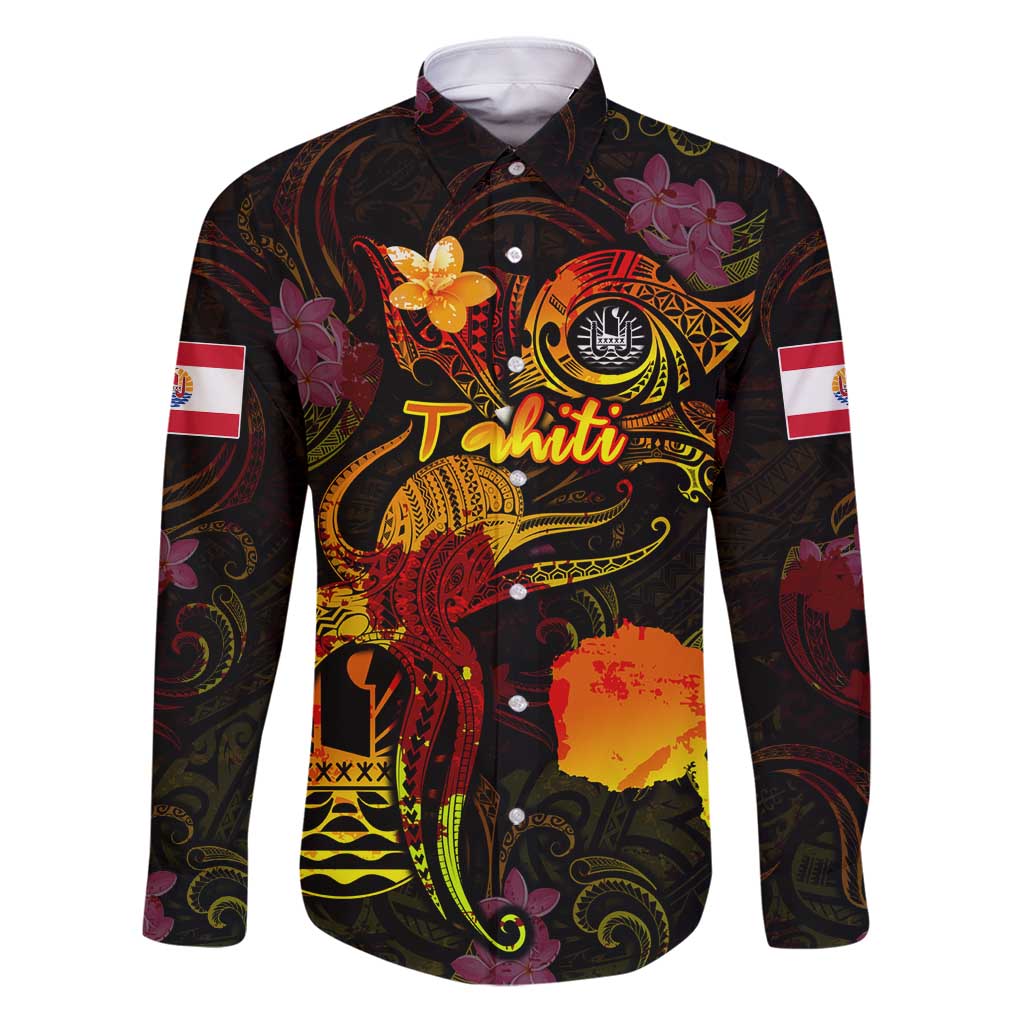 Tahiti French Polynesia Family Matching Puletasi and Hawaiian Shirt Octopus Plumeria Polynesian Tattoo