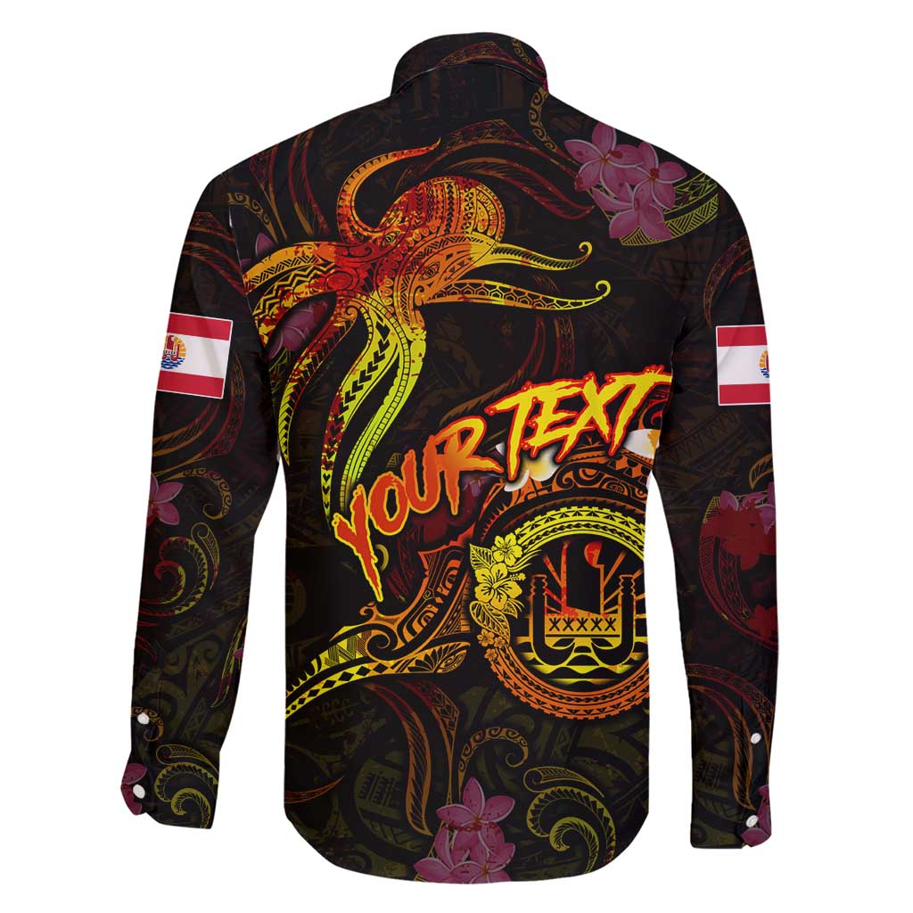 Tahiti French Polynesia Family Matching Short Sleeve Bodycon Dress and Hawaiian Shirt Octopus Plumeria Polynesian Tattoo