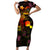 Tahiti French Polynesia Family Matching Short Sleeve Bodycon Dress and Hawaiian Shirt Octopus Plumeria Polynesian Tattoo
