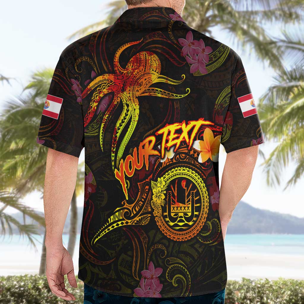 Tahiti French Polynesia Hawaiian Shirt Octopus Plumeria Polynesian Tattoo