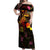 Tahiti French Polynesia Off Shoulder Maxi Dress Octopus Plumeria Polynesian Tattoo