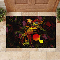 Tahiti French Polynesia Rubber Doormat Octopus Plumeria Polynesian Tattoo