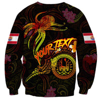 Tahiti French Polynesia Sweatshirt Octopus Plumeria Polynesian Tattoo