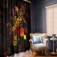 Tahiti French Polynesia Window Curtain Octopus Plumeria Polynesian Tattoo