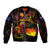 Cook Islands Bomber Jacket Octopus Plumeria Polynesian Tattoo