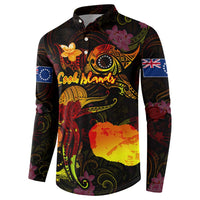 Cook Islands Button Sweatshirt Octopus Plumeria Polynesian Tattoo