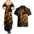 Cook Islands Couples Matching Summer Maxi Dress and Hawaiian Shirt Octopus Plumeria Polynesian Tattoo