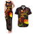 Cook Islands Couples Matching Tank Maxi Dress and Hawaiian Shirt Octopus Plumeria Polynesian Tattoo