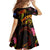 Cook Islands Family Matching Long Sleeve Bodycon Dress and Hawaiian Shirt Octopus Plumeria Polynesian Tattoo