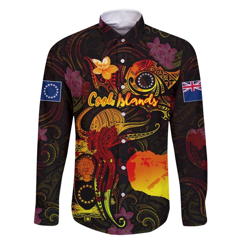 Cook Islands Family Matching Long Sleeve Bodycon Dress and Hawaiian Shirt Octopus Plumeria Polynesian Tattoo