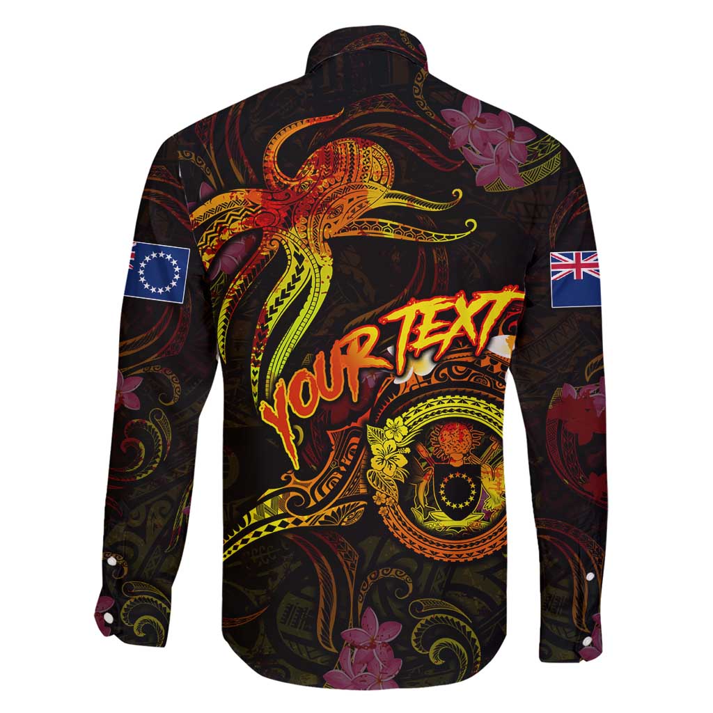 Cook Islands Family Matching Long Sleeve Bodycon Dress and Hawaiian Shirt Octopus Plumeria Polynesian Tattoo