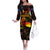 Cook Islands Family Matching Off The Shoulder Long Sleeve Dress and Hawaiian Shirt Octopus Plumeria Polynesian Tattoo