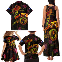 Cook Islands Family Matching Tank Maxi Dress and Hawaiian Shirt Octopus Plumeria Polynesian Tattoo
