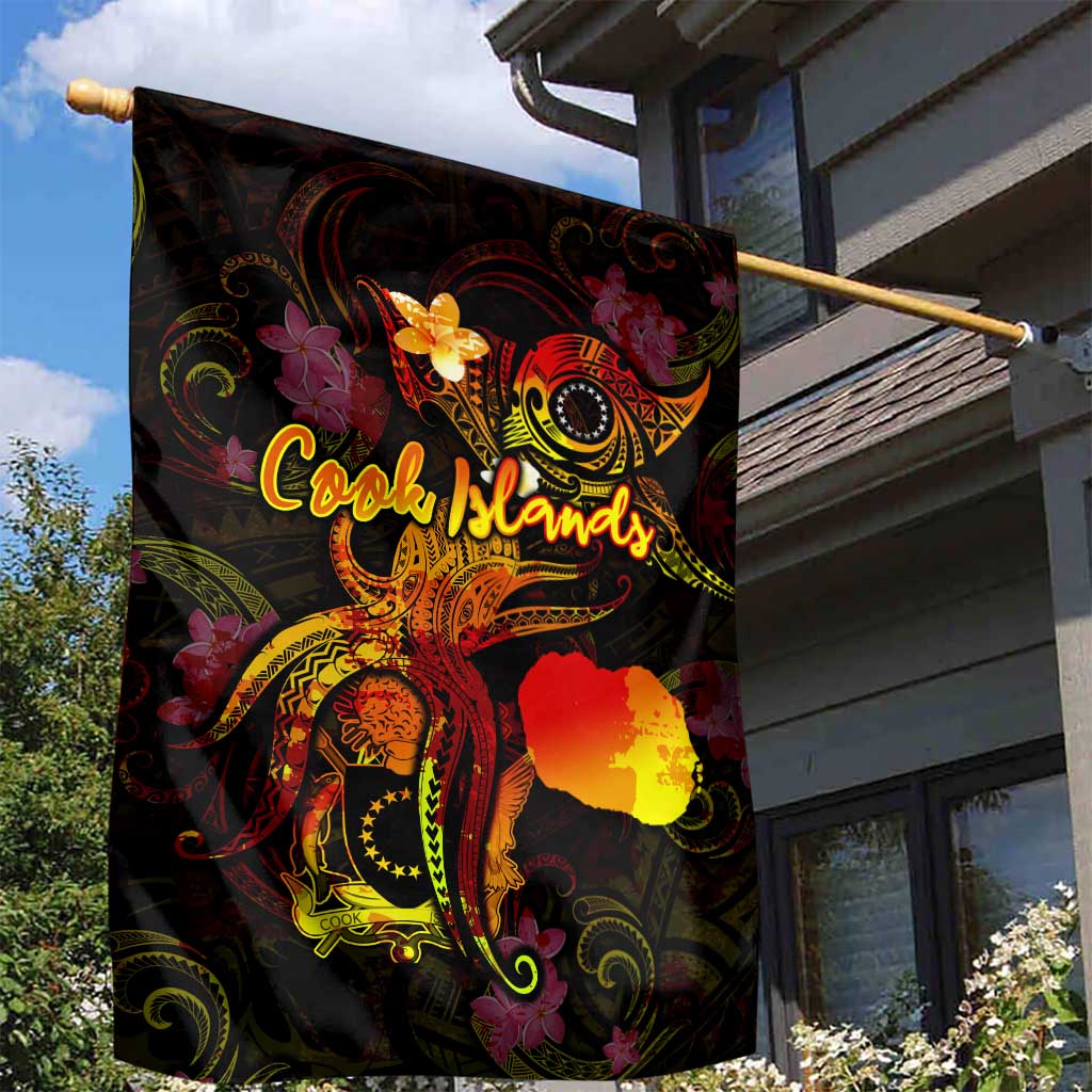 Cook Islands Garden Flag Octopus Plumeria Polynesian Tattoo