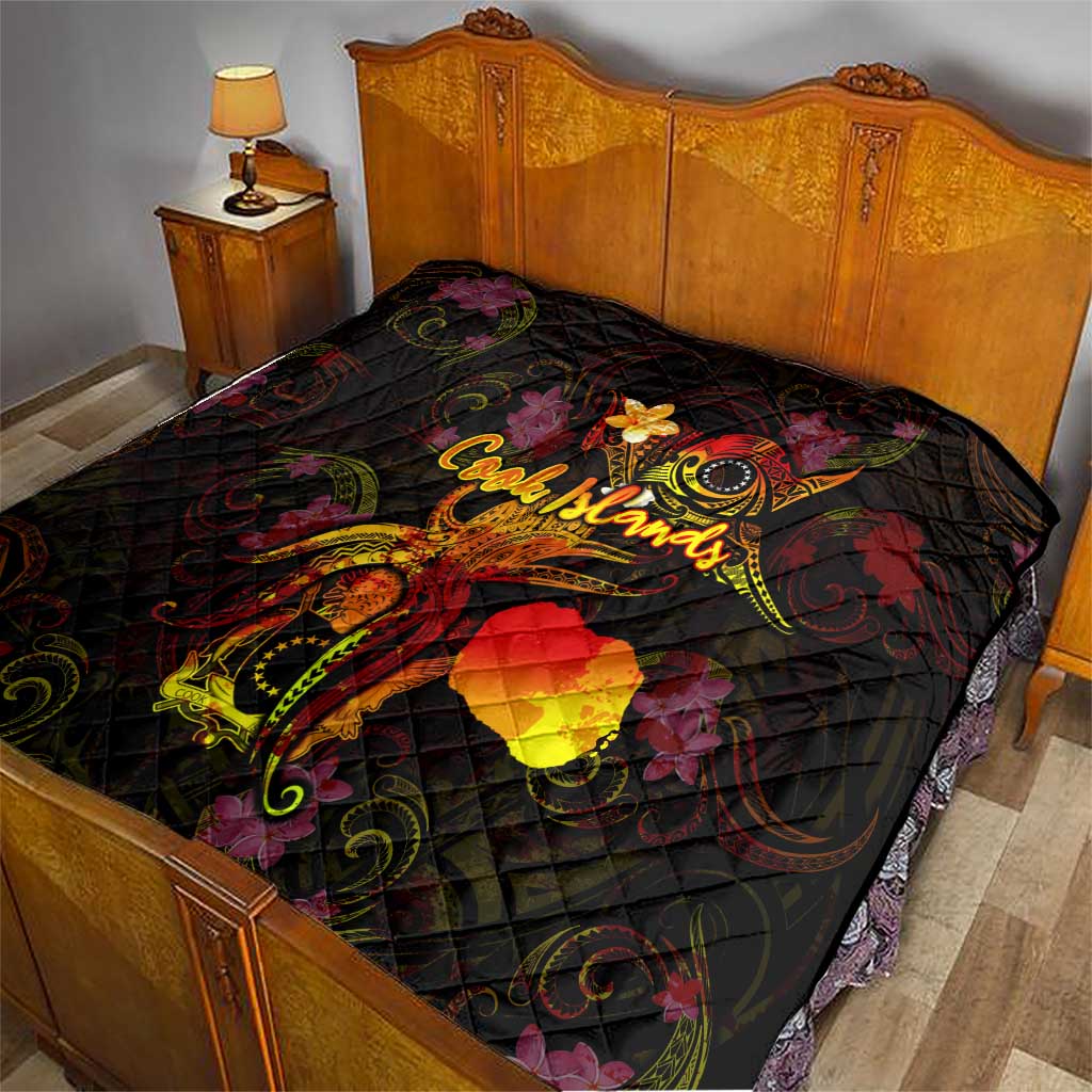 Cook Islands Quilt Octopus Plumeria Polynesian Tattoo