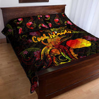 Cook Islands Quilt Bed Set Octopus Plumeria Polynesian Tattoo