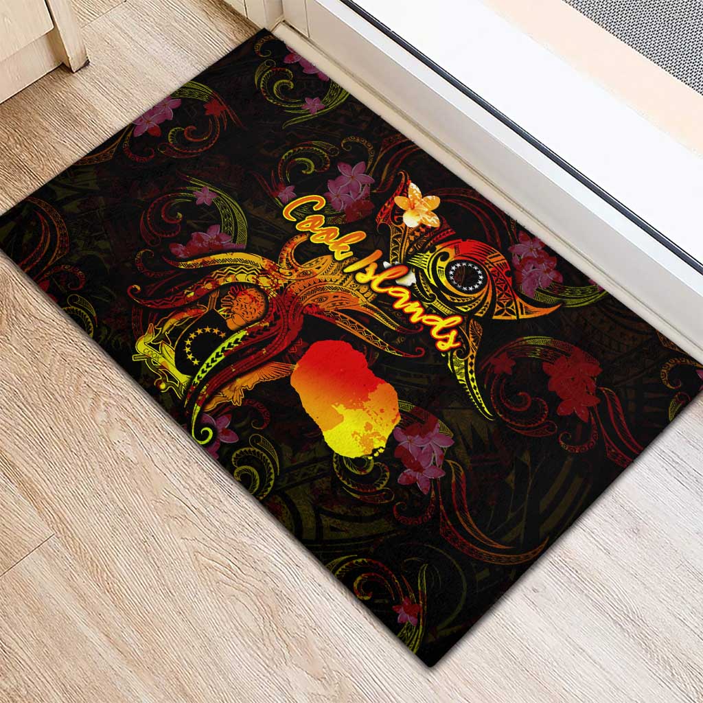Cook Islands Rubber Doormat Octopus Plumeria Polynesian Tattoo
