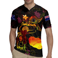 Cook Islands Rugby Jersey Octopus Plumeria Polynesian Tattoo