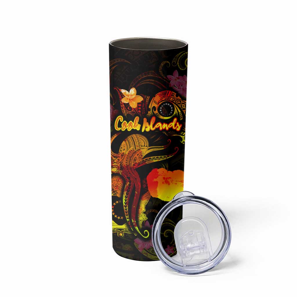 Cook Islands Skinny Tumbler Octopus Plumeria Polynesian Tattoo