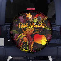 Cook Islands Spare Tire Cover Octopus Plumeria Polynesian Tattoo