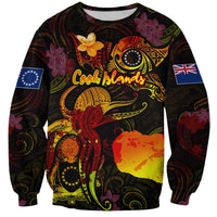 Cook Islands Sweatshirt Octopus Plumeria Polynesian Tattoo