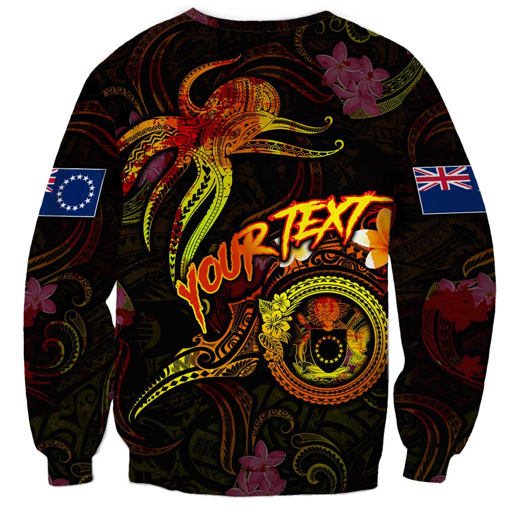 Cook Islands Sweatshirt Octopus Plumeria Polynesian Tattoo