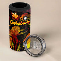 Nauru 4 in 1 Can Cooler Tumbler Octopus Plumeria Polynesian Tattoo