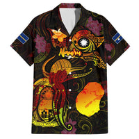 Nauru Family Matching Long Sleeve Bodycon Dress and Hawaiian Shirt Octopus Plumeria Polynesian Tattoo