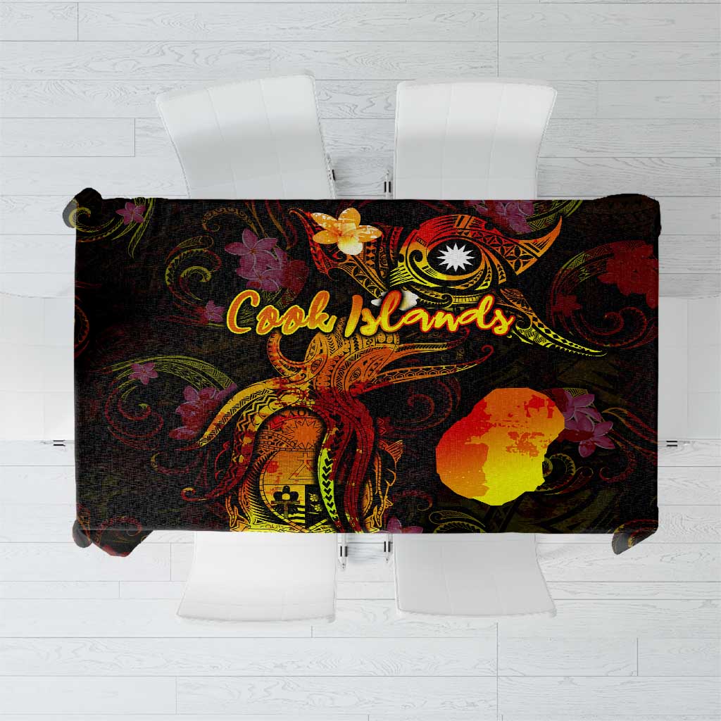 Nauru Tablecloth Octopus Plumeria Polynesian Tattoo DT02 Black - Polynesian Pride