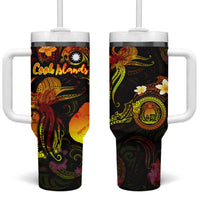 Nauru Tumbler With Handle Octopus Plumeria Polynesian Tattoo