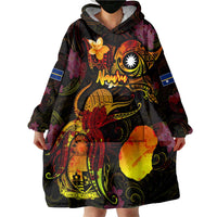 Nauru Wearable Blanket Hoodie Octopus Plumeria Polynesian Tattoo