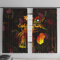 Nauru Window Curtain Octopus Plumeria Polynesian Tattoo