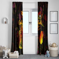 Nauru Window Curtain Octopus Plumeria Polynesian Tattoo