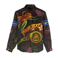 Nauru Women Casual Shirt Octopus Plumeria Polynesian Tattoo