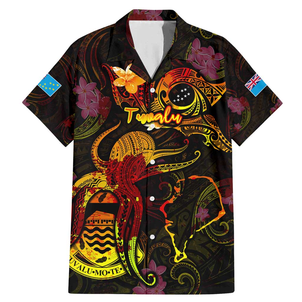 Tuvalu Family Matching Mermaid Dress and Hawaiian Shirt Octopus Plumeria Polynesian Tattoo